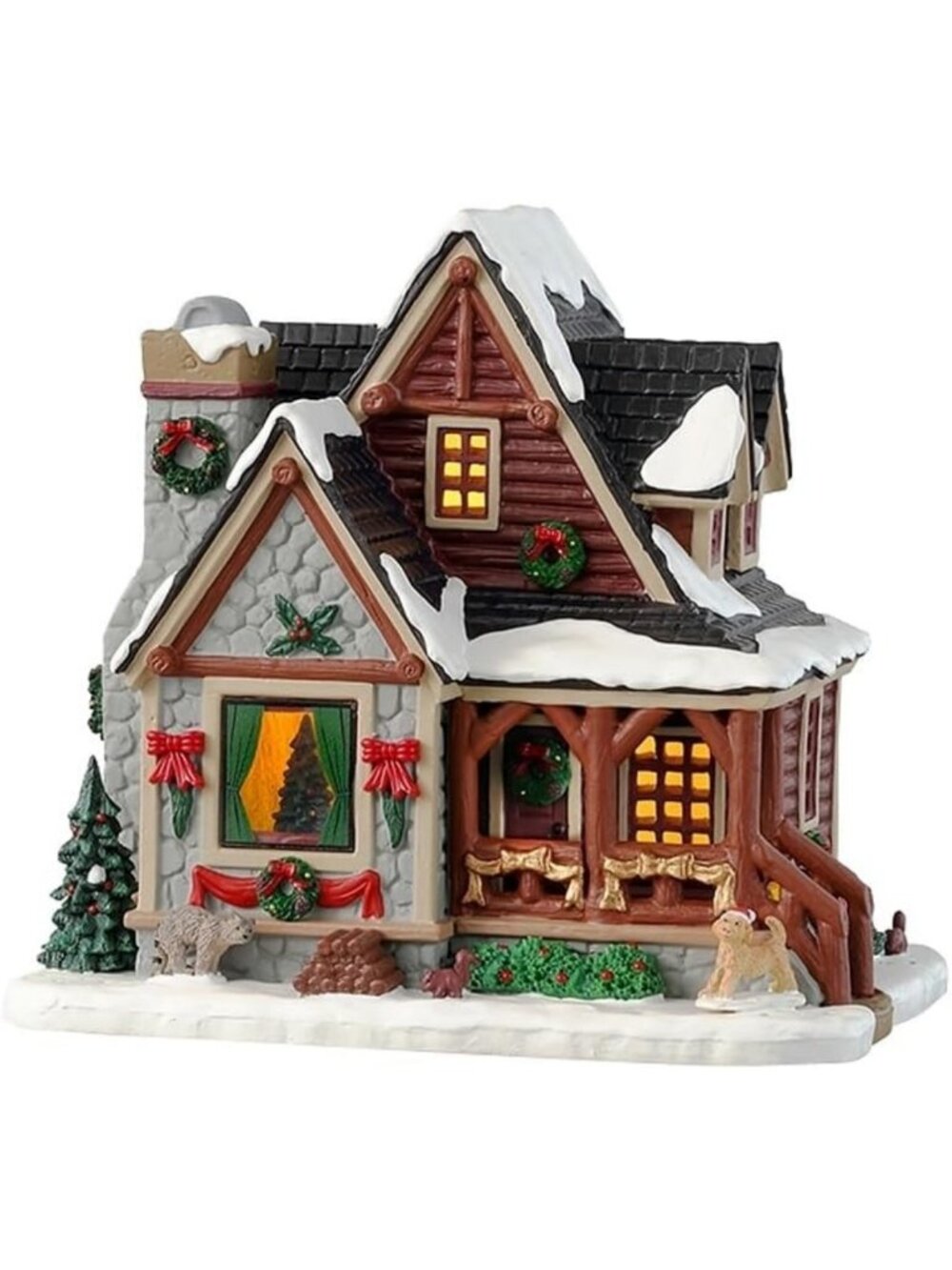 Charming Christmas Cabin Decor, Festive Holiday Cottage, Winter Wonderland Home